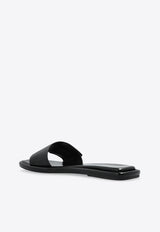 Turnlock Logo Leather Slides