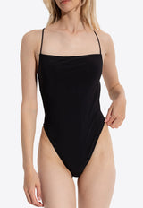One-Piece Swimsuit with Tie-Up Straps