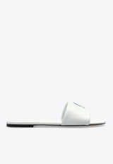 Marc Jacobs Snapshot Leather Flat Sandals White 2P5FSA001F12 0-110