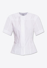 Short-Sleeved Tailored Blouse