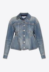 Flowy Denim Cropped Jacket