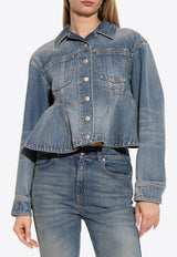 Flowy Denim Cropped Jacket