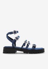 Daisy Denim Flat Sandals