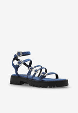 Daisy Denim Flat Sandals