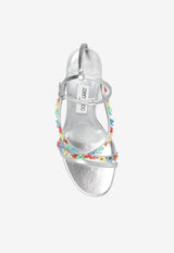 Blanche 90 Metallic Leather Sandals