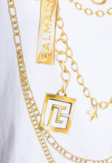 Balmain Trompe-L'œil-Style Collier-Print Top