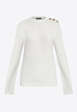 Balmain Crewneck Sweater with Decorative-Buttons