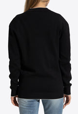 Balmain Emblem Embroidered Knit Cardigan