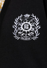 Balmain Emblem Embroidered Knit Cardigan