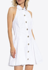 Balmain A-line Backless Mini Dress White FF1R5128 CB09-0FA