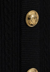 Balmain Two-Tone Cable-Knit Mini Dress