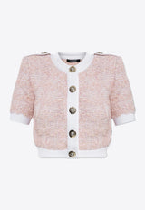 Balmain Cropped Tweed Cardigan