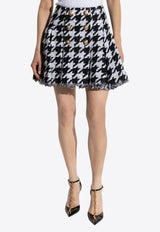 Balmain Houndstooth Tweed Mini Skirt