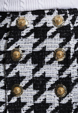 Balmain Houndstooth Tweed Mini Skirt