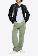 Balmain Emblem Embroidered Linen T-shirt