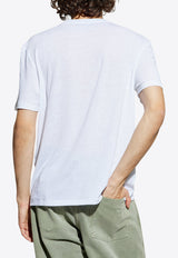 Balmain Emblem Embroidered Linen T-shirt