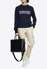 Balmain Logo Intarsia Wool Sweater