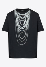 Balmain Chains Print Crewneck T-shirt