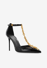 Balmain Sync 95 Patent Leather Chain Pumps