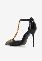 Balmain Sync 95 Patent Leather Chain Pumps