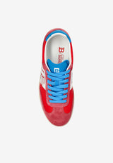 Balmain Swan Suede and Nylon Low-Top Sneakers