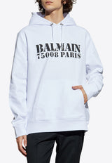Balmain Logo Print Hooded Sweatshirt