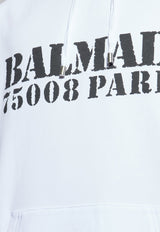 Balmain Logo Print Hooded Sweatshirt