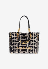 Balmain 1945 Soft PB Labyrinthe Jacquard Canvas Tote Bag FN1FF827 TJXN-GFE