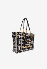 Balmain 1945 Soft PB Labyrinthe Jacquard Canvas Tote Bag FN1FF827 TJXN-GFE