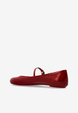 Gianvito Rossi Carla Patent Leather Ballet Flats Red G22223 05GOM-NUIROUG