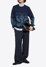 Floral Jacquard Wool Sweater