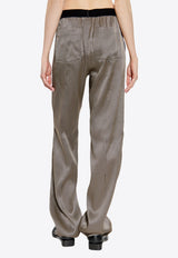 Logo Polka Dots Silk Pants