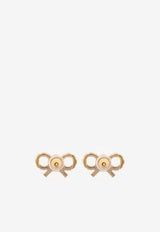 Self-Portrait Sparkling Bow Stud Earrings PF25-625E-GD 0-GOLD