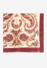 Paisley Print Silk-Blend Scarf