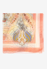 Floral Print Silk Scarf