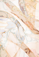 Floral Print Silk Scarf