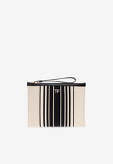 Logo Embroidered Clutch Bag