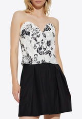 Palermo Printed Silk Corset Top