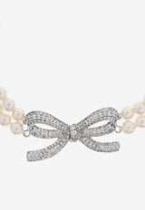 Self-Portrait Shimmering Crystals Bracelet Cream PF25-616B-P 0-PEARL