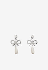 Self-Portrait Bow Tiered Pearl Earrings PF25-614E-P 0-PEARL