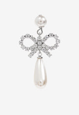 Self-Portrait Bow Tiered Pearl Earrings PF25-614E-P 0-PEARL