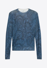 Paisley Print Crewneck Sweater