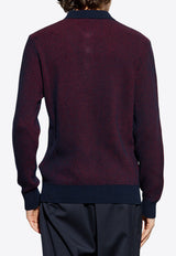 Wool Knit Long-Sleeved Polo T-shirt
