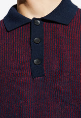 Wool Knit Long-Sleeved Polo T-shirt