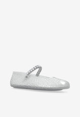 Jimmy Choo The Jelly Crystal Embellished Ballet Flats Clear THE JELLY NTX-CLEAR SILVER MIX CRYSTAL