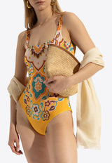 Floral Print One-Piece Swimsuit