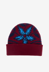 Floral Intarsia Beanie