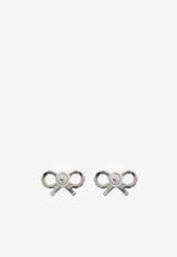 Self-Portrait Sparkling Bow Stud Earrings PF25-625E-SL 0-SILVER