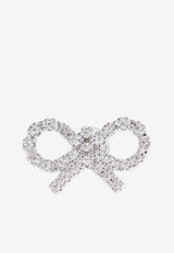 Self-Portrait Sparkling Bow Stud Earrings PF25-625E-SL 0-SILVER