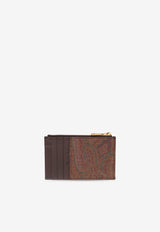 Paisley Jacquard Zip Cardholder